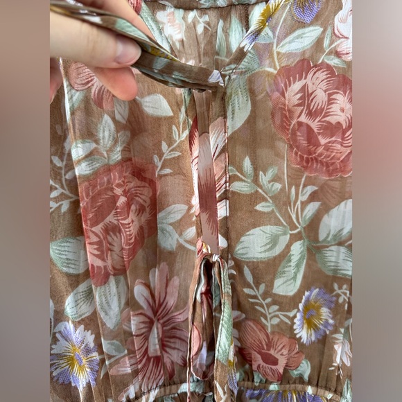 American Rag Blouse Sheer Floral Front Tie XS NWT - Picture 2 of 8